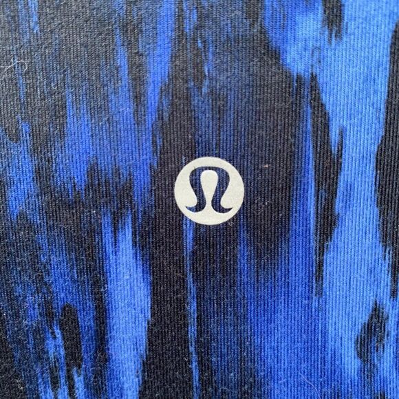 Lululemon Size 4 High Rise Wunder Under Blue Printed Full Length Leggings - Picture 3 of 6